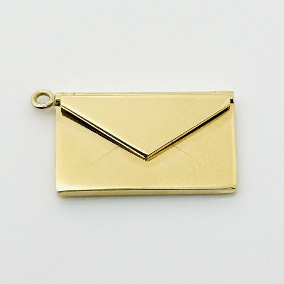 Tiffany & Co Gold and Diamond Love Letter Envelope in Yellow Gold Charm Pendant - Picture 5 of 8